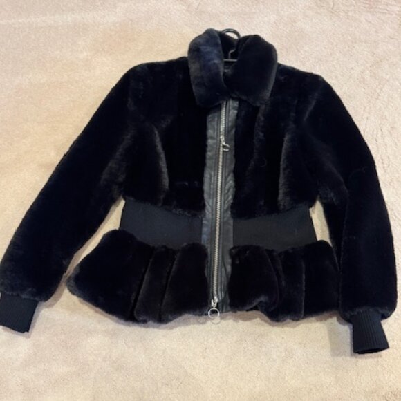 Rebecca Taylor Faux Fur Peplum Jacket - Picture 3 of 12